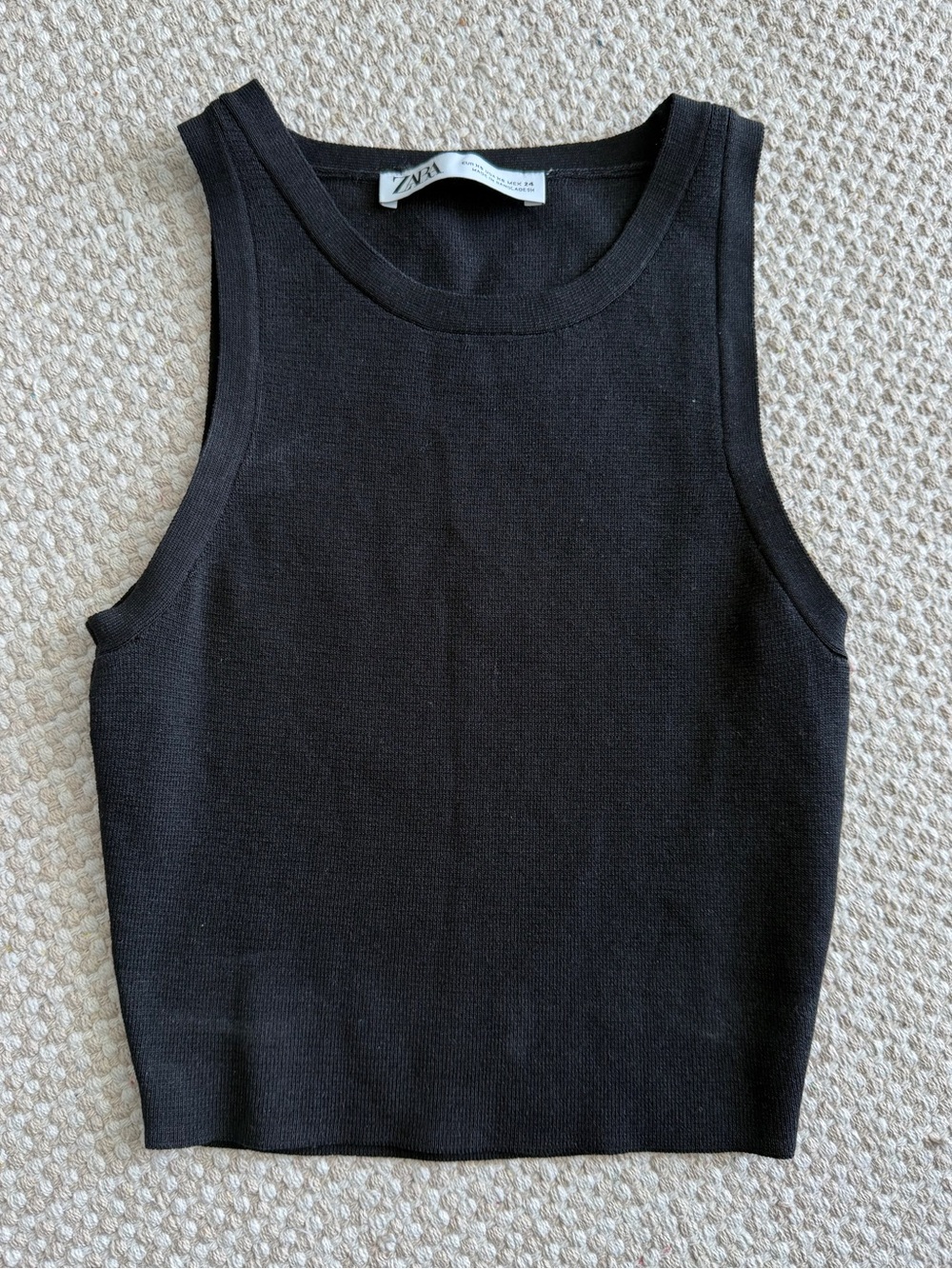 Zara Black Ribbed Tank Top